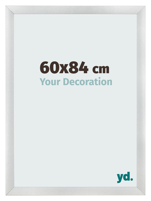 Cadre Photo 60x84cm Argent Noir Patine MDF Pisa De Face Mesure | Yourdecoration.fr