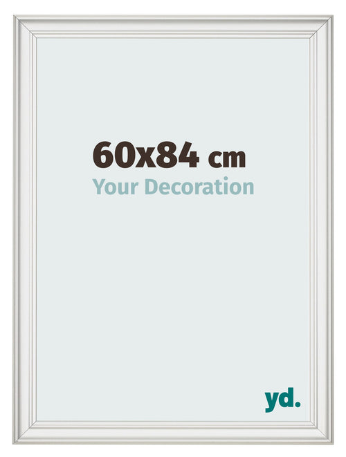 Cadre Photo 60x84cm Blanc Patine MDF Lazio De Face Mesure | Yourdecoration.fr