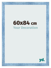 Cadre Photo 60x84cm Bleu Brillant Patine MDF Pisa De Face Mesure | Yourdecoration.fr