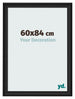 Cadre Photo 60x84cm Noir Grain de Bois MDF Lazio De Face Mesure | Yourdecoration.fr