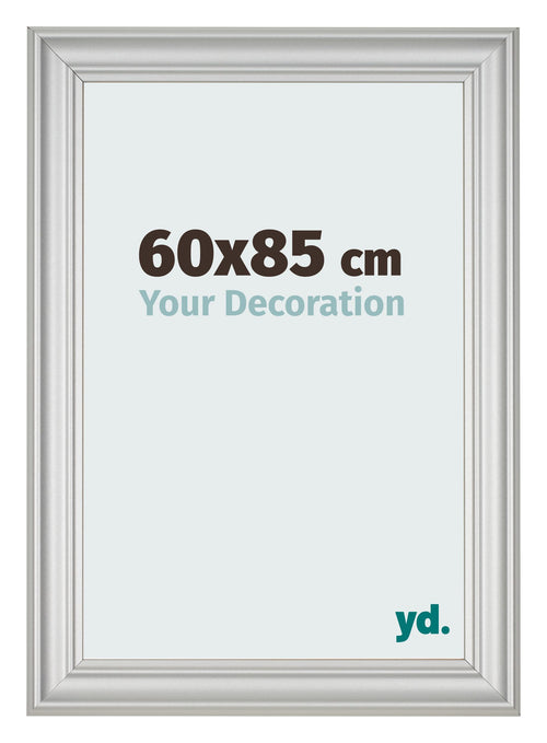 Cadre Photo 60x85cm Argent Mat MDF Lazio De Face Mesure | Yourdecoration.fr
