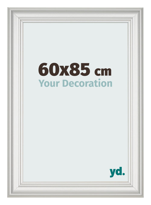 Cadre Photo 60x85cm Blanc Patine MDF Lazio De Face Mesure | Yourdecoration.fr