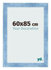 Cadre Photo 60x85cm Bleu Brillant Patine MDF Pisa De Face Mesure | Yourdecoration.fr