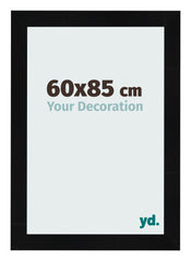 Cadre Photo 60x85cm Noir Argent Poli MDF Pisa De Face Mesure | Yourdecoration.fr