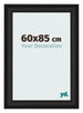 Cadre Photo 60x85cm Noir Grain de Bois MDF Lazio De Face Mesure | Yourdecoration.fr