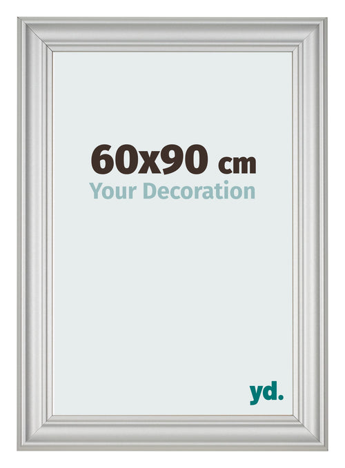 Cadre Photo 60x90cm Argent Mat MDF Lazio De Face Mesure | Yourdecoration.fr