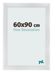 Cadre Photo 60x90cm Argent Noir Patine MDF Pisa De Face Mesure | Yourdecoration.fr