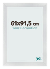Cadre Photo 61x91 5cm Argent Noir Patine MDF Pisa De Face Mesure | Yourdecoration.fr