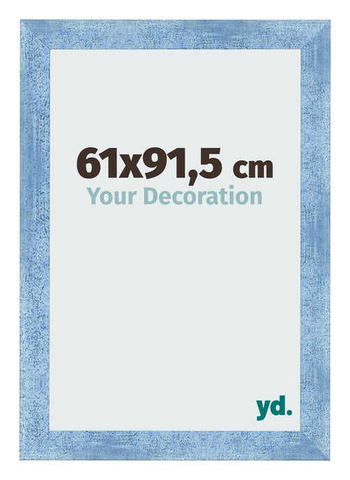 Cadre Photo 61x91 5cm Bleu Brillant Patine MDF Pisa De Face Mesure | Yourdecoration.fr