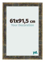 Cadre Photo 61x91 5cm Bleu Or Melange MDF Pisa De Face Mesure | Yourdecoration.fr