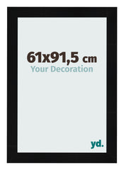 Cadre Photo 61x91 5cm Noir Argent Poli MDF Pisa De Face Mesure | Yourdecoration.fr