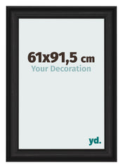 Cadre Photo 61x91 5cm Noir Grain de Bois MDF Lazio De Face Mesure | Yourdecoration.fr