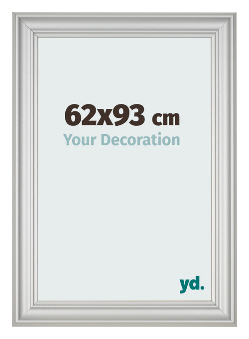 Cadre Photo 62x93cm Argent Mat MDF Lazio De Face Mesure | Yourdecoration.fr