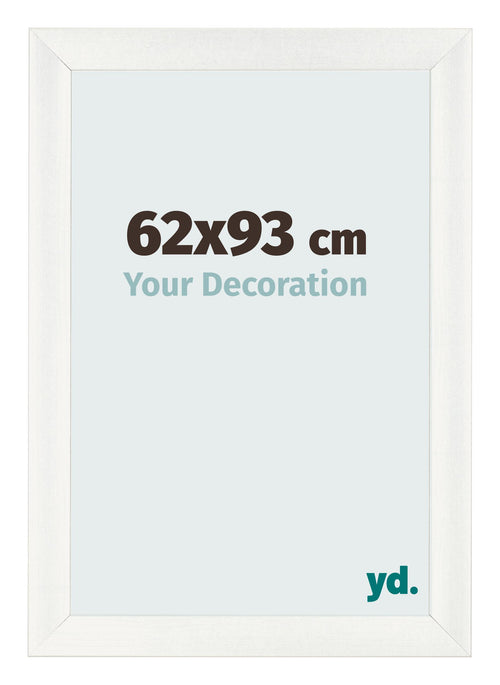 Cadre Photo 62x93cm Blanc Vintage MDF Pisa De Face Mesure | Yourdecoration.fr