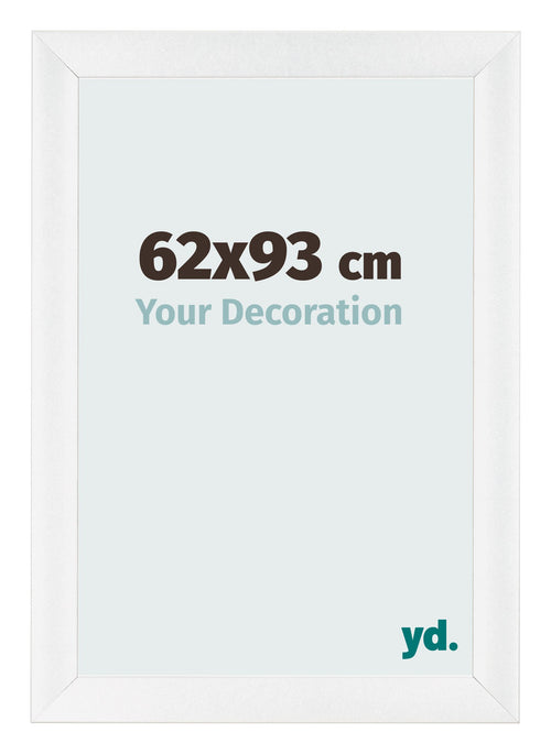 Cadre Photo 62x93cm Blanc Vintage MDF Pisa De Face Mesure | Yourdecoration.fr