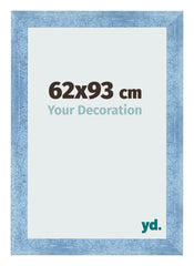 Cadre Photo 62x93cm Bleu Brillant Patine MDF Pisa De Face Mesure | Yourdecoration.fr