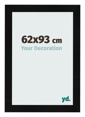 Cadre Photo 62x93cm Noir Argent Poli MDF Pisa De Face Mesure | Yourdecoration.fr