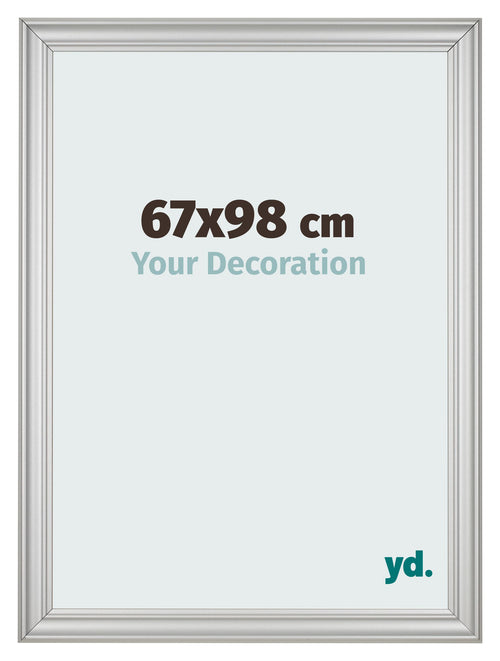 Cadre Photo 67x98cm Argent Mat MDF Lazio De Face Mesure | Yourdecoration.fr