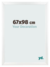 Cadre Photo 67x98cm Blanc Vintage MDF Pisa De Face Mesure | Yourdecoration.fr