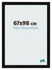 Cadre Photo 67x98cm Noir Argent Poli MDF Pisa De Face Mesure | Yourdecoration.fr