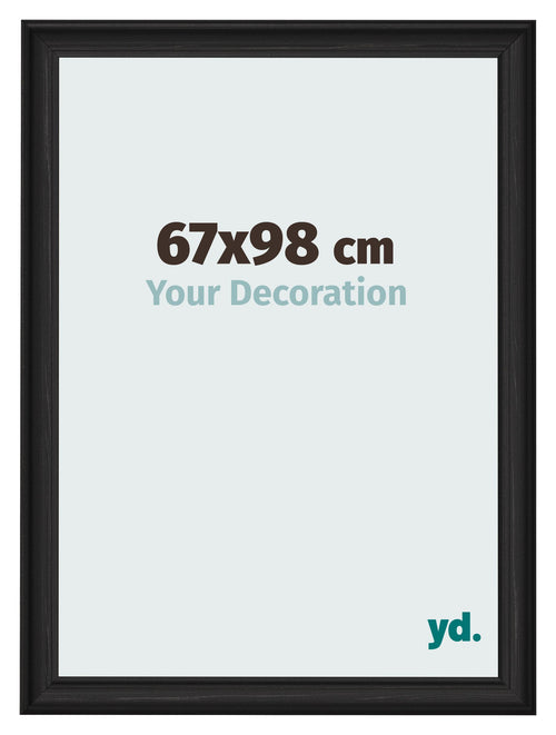 Cadre Photo 67x98cm Noir Grain de Bois MDF Lazio De Face Mesure | Yourdecoration.fr