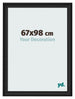 Cadre Photo 67x98cm Noir Grain de Bois MDF Lazio De Face Mesure | Yourdecoration.fr