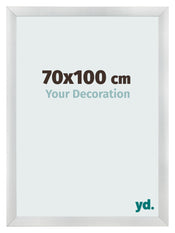 Cadre Photo 70x100cm Argent Noir Patine MDF Pisa De Face Mesure | Yourdecoration.fr