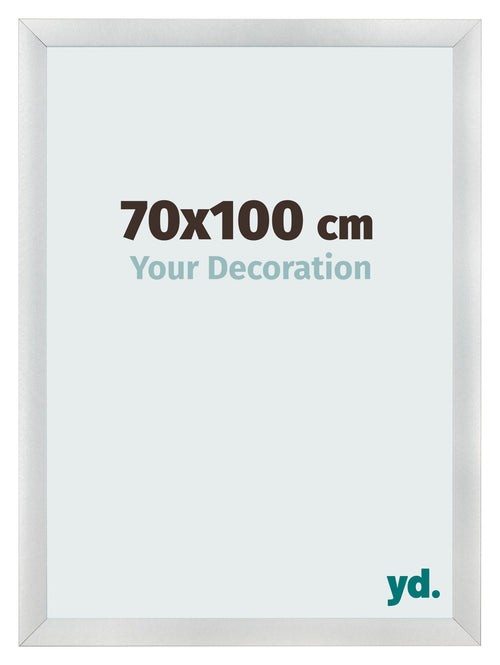 Cadre Photo 70x100cm Argent Noir Patine MDF Pisa De Face Mesure | Yourdecoration.fr