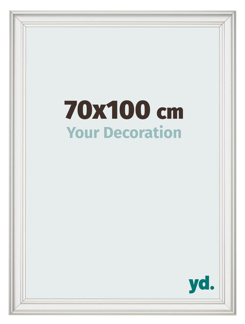 Cadre Photo 70x100cm Blanc Patine MDF Lazio De Face Mesure | Yourdecoration.fr