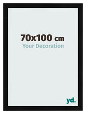 Cadre Photo 70x100cm Noir Argent Poli MDF Pisa De Face Mesure | Yourdecoration.fr