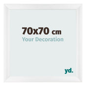 Cadre Photo 70x70cm Blanc Vintage MDF Pisa De Face Mesure | Yourdecoration.fr