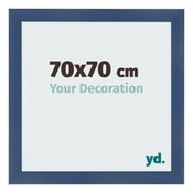Cadre Photo 70x70cm Bleu Fonce Patine MDF Pisa De Face Mesure | Yourdecoration.fr