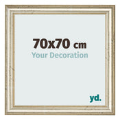 Cadre Photo 70x70cm Brillance Metallique MDF Lazio De Face Mesure | Yourdecoration.fr