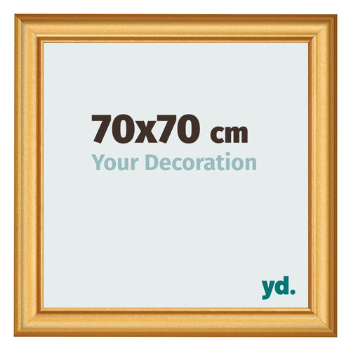 Cadre Photo 70x70cm Or Mat MDF Lazio De Face Mesure | Yourdecoration.fr