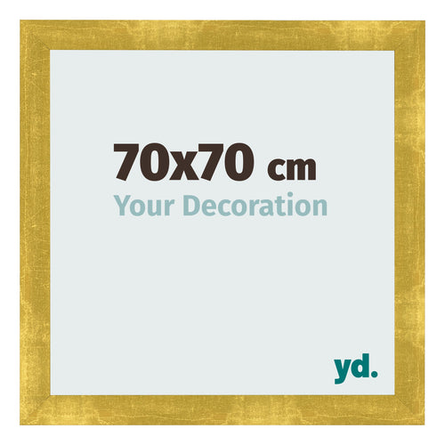 Cadre Photo 70x70cm Or Vintage MDF Pisa De Face Mesure | Yourdecoration.fr