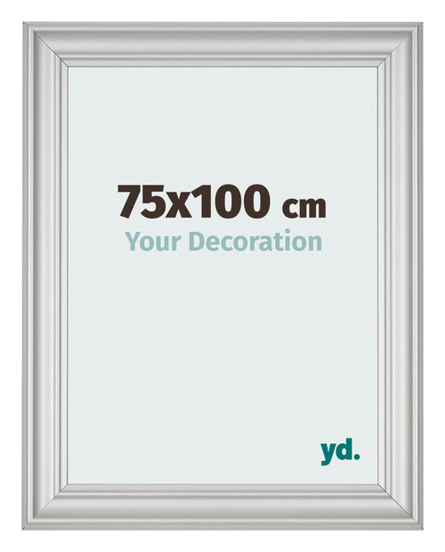 Cadre Photo 75x100cm Argent Mat MDF Lazio De Face Mesure | Yourdecoration.fr