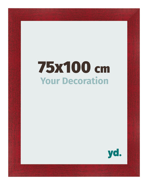 Cadre Photo 75x100cm Vin Rouge Patine MDF Pisa De Face Mesure | Yourdecoration.fr