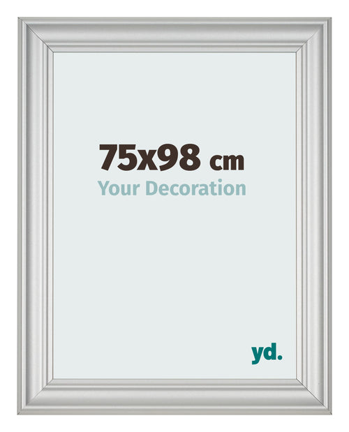 Cadre Photo 75x98cm Argent Mat MDF Lazio De Face Mesure | Yourdecoration.fr
