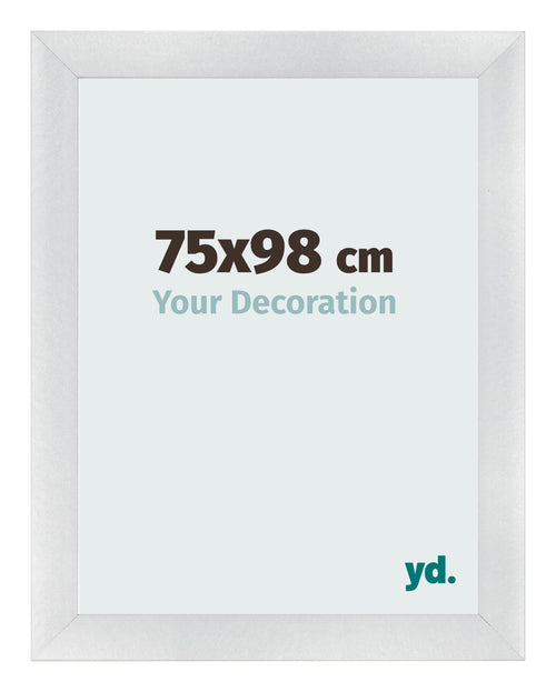 Cadre Photo 75x98cm Argent Noir Patine MDF Pisa De Face Mesure | Yourdecoration.fr