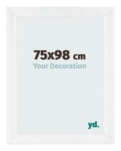 Cadre Photo 75x98cm Blanc Vintage MDF Pisa De Face Mesure | Yourdecoration.fr