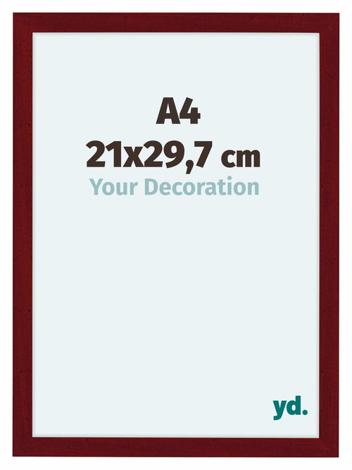 Como MDF Cadre Photo 21x29 7cm A4 Vin Rouge Patine De Face Mesure | Yourdecoration.fr
