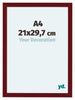 Como MDF Cadre Photo 21x29 7cm A4 Vin Rouge Patine De Face Mesure | Yourdecoration.fr