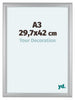 Como MDF Cadre Photo 29 7x42cm A3 Argent Mat De Face Mesure | Yourdecoration.fr