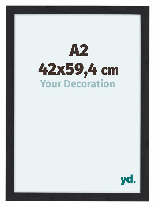 Como MDF Cadre Photo 42x59 4cm A2 Noir Grain De Bois De Face Mesure | Yourdecoration.fr