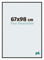 Miami Aluminium Cadre Photo 67x98cm Noir Brillant De Face Mesure | Yourdecoration.fr