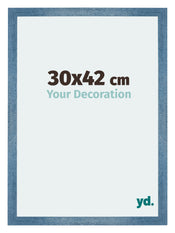 Mura MDF Cadre Photo 30x42cm Bleu Brillant Geveegd De Face Mesure | Yourdecoration.fr