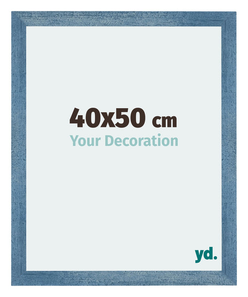 Mura MDF Cadre Photo 40x50cm Bleu Brillant Geveegd De Face Mesure | Yourdecoration.fr