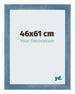 Mura MDF Cadre Photo 46x61cm Bleu Brillant Patiné De Face Mesure | Yourdecoration.fr