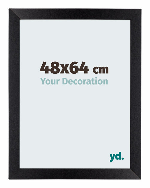 Mura MDF Cadre Photo 48x64cm Noir Mat De Face Mesure | Yourdecoration.fr