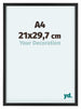 Virginia Aluminium Cadre Photo 21x29 7cm A4 Noir De Face Mesure | Yourdecoration.fr